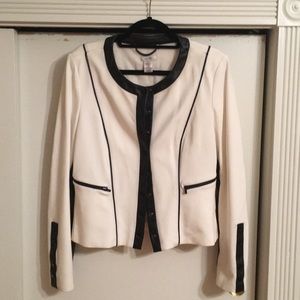 Jacket With Leather Detail